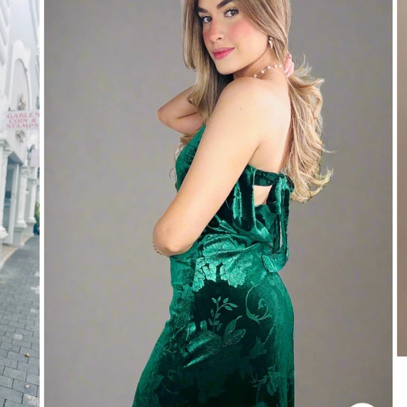 Vici Green Floral Midi Dress - Picture 2 of 4